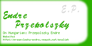 endre przepolszky business card